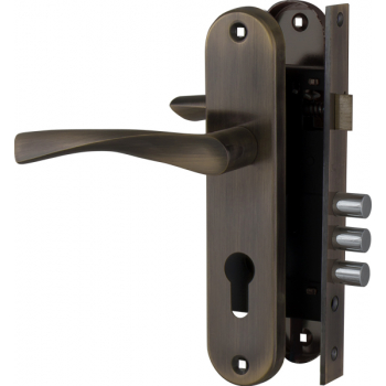 Cylinder lock with handle LOCKSET.1511W/B (SET F1511W/B) AB bronze