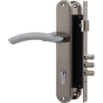 Cylinder lock with handle LOCKSET.9013 (SET F9011) SN/CP satin nickel / chrome